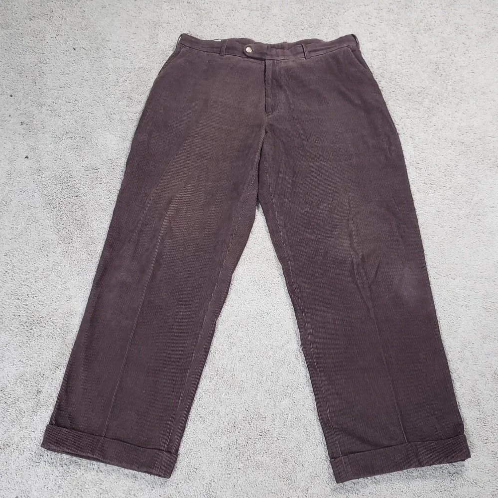 Peter Millar Pants Men 38x30 Brown‎ Corduroy Relaxed Straight High Waist Golf